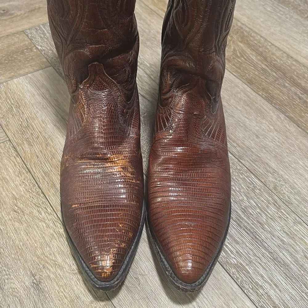 Dan Post Genuine Lizard Cowboy Boots - Picture 3 of 8